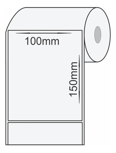 Etiqueta Térmica Adesiva  10x15(cm)100x150(mm)-  Caixa 4 rolos - 210 unid em cada rolo - ( Serrilhada )